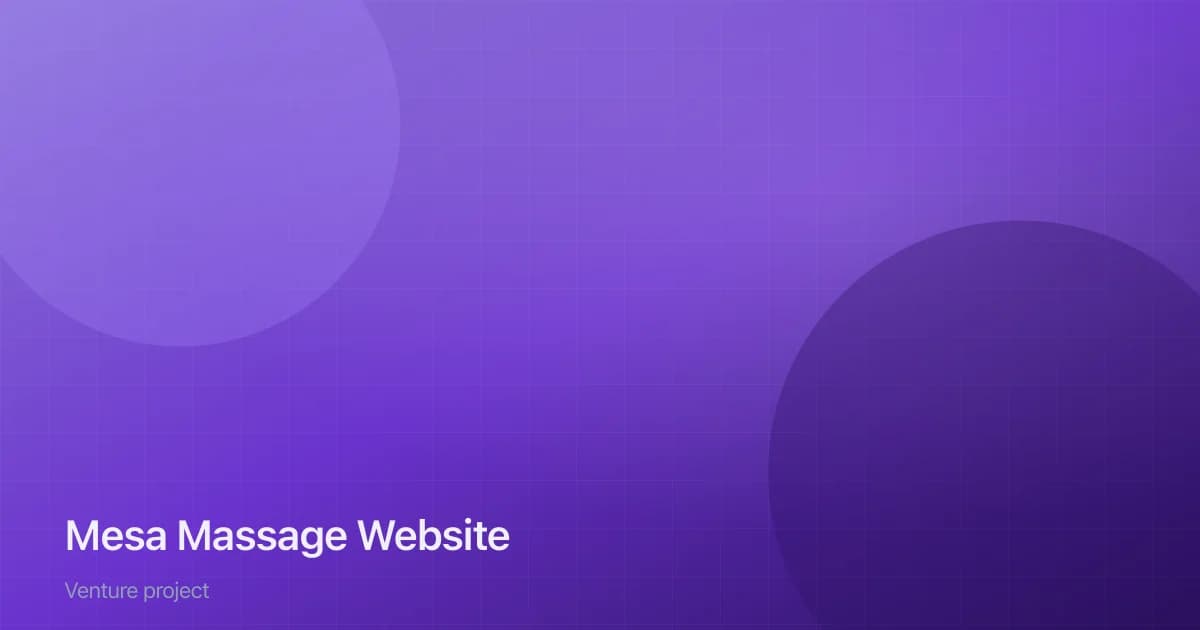 Mesa Massage Business Website venture